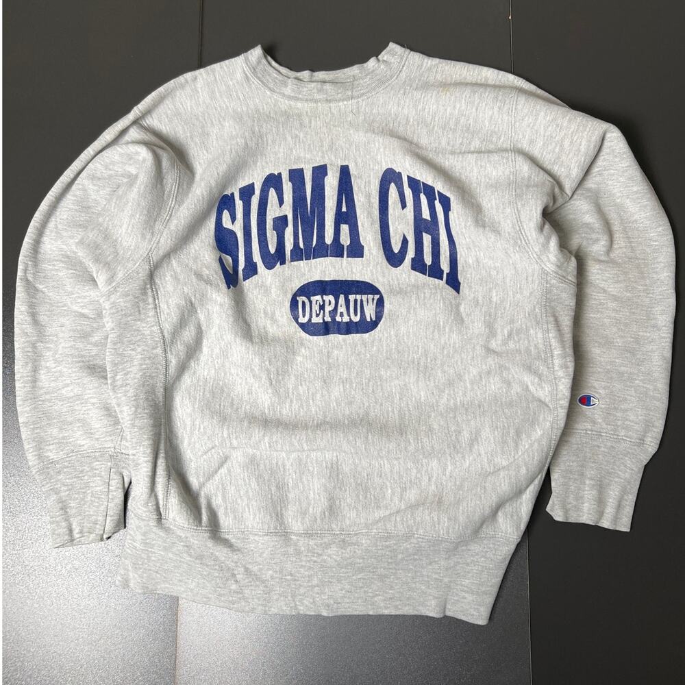Vintage Champion 80's XL Sigma Chi Depauw Pullover Crewneck